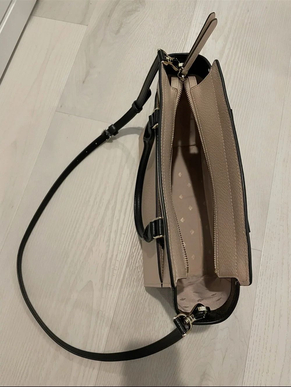 kate spade Beige and Black Two-Tone Satchel